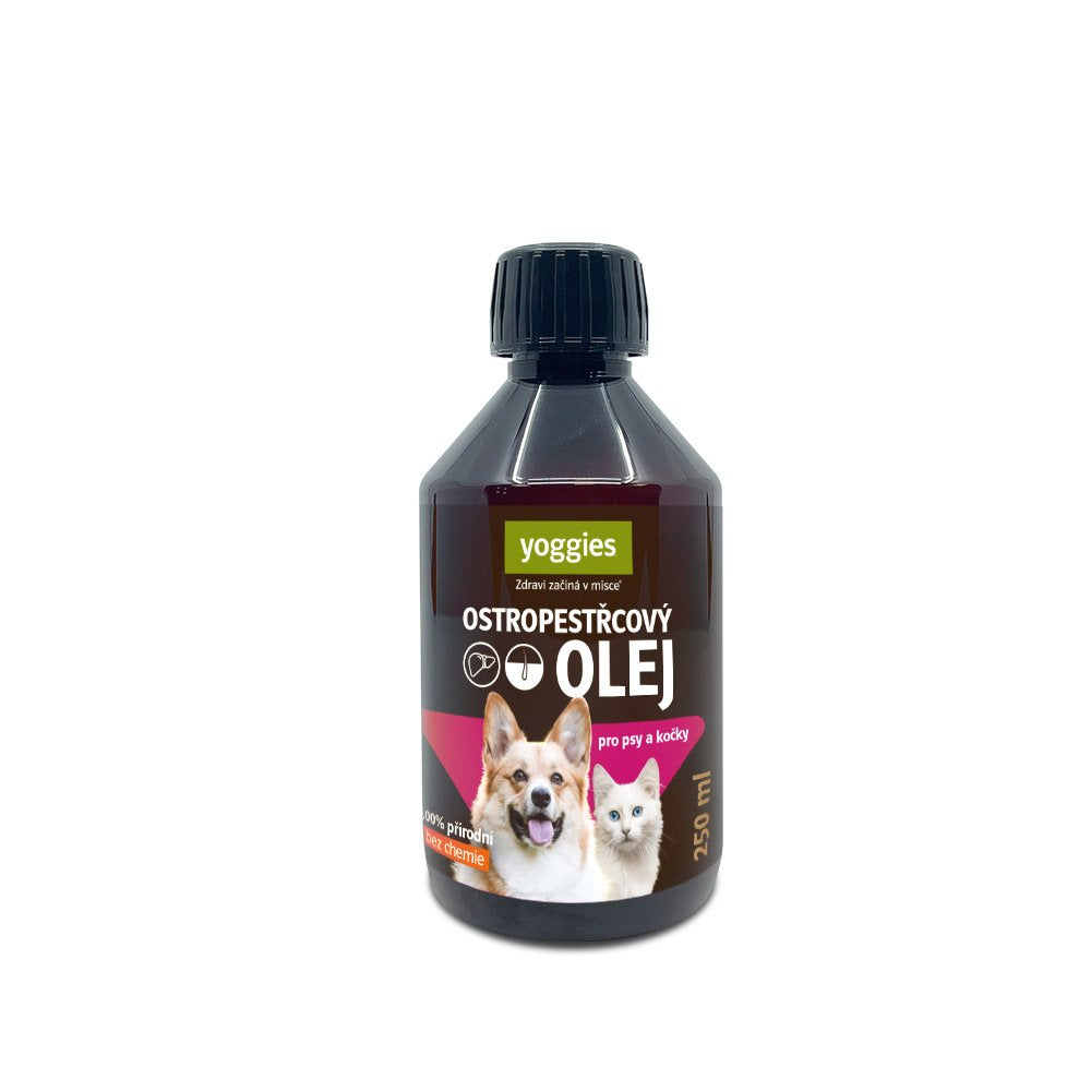 Yoggies mariatistelolje for hund og katt, 250 ml flaske