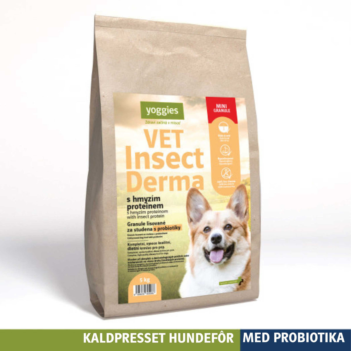 Yoggies VET Insect Derma MINI kaldpresset hundefôr, 5 kg sekk