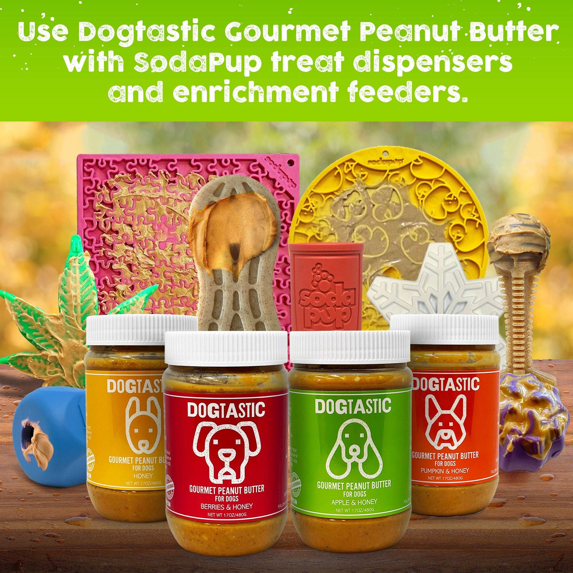 Dogtastic Gourmet peanøttsmør - EPLE & LINFRØ