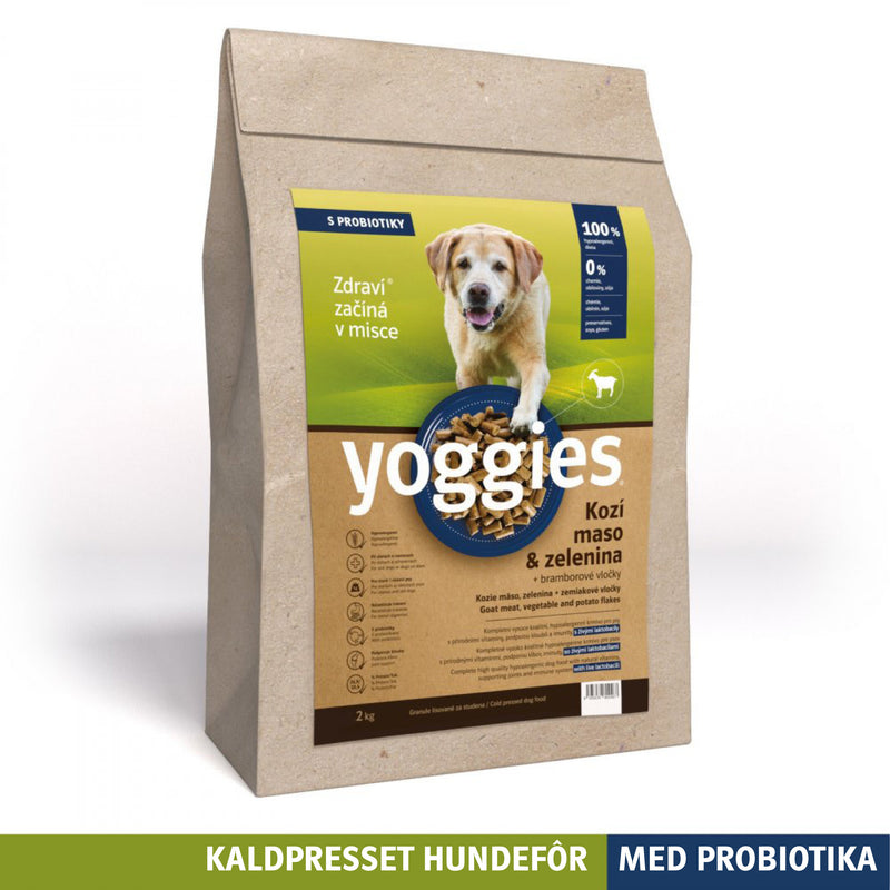 2 kg HYPOALLERGENISK - GEIT med probiotika - kaldpresset hundefôr YOGGIES