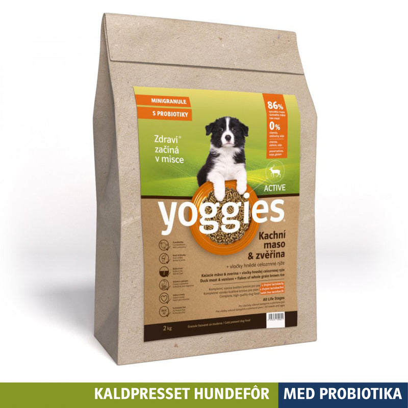 2 kg ACTIVE – AND & VILT med probiotika MINI - kaldpresset hundefôr YOGGIES