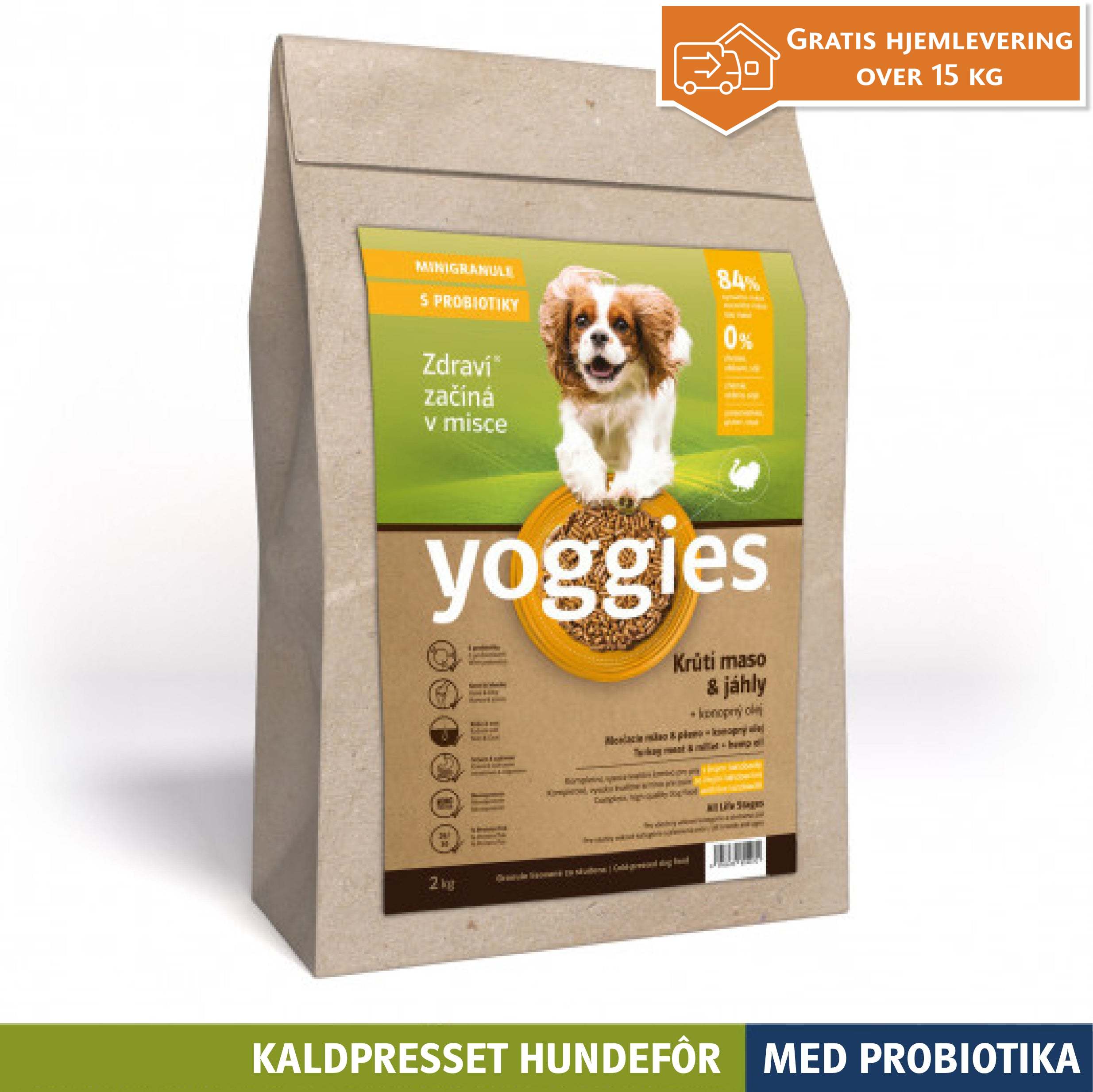 KALKUN & hirse med hampolje og probiotika MINI - kaldpresset hundefôr YOGGIES