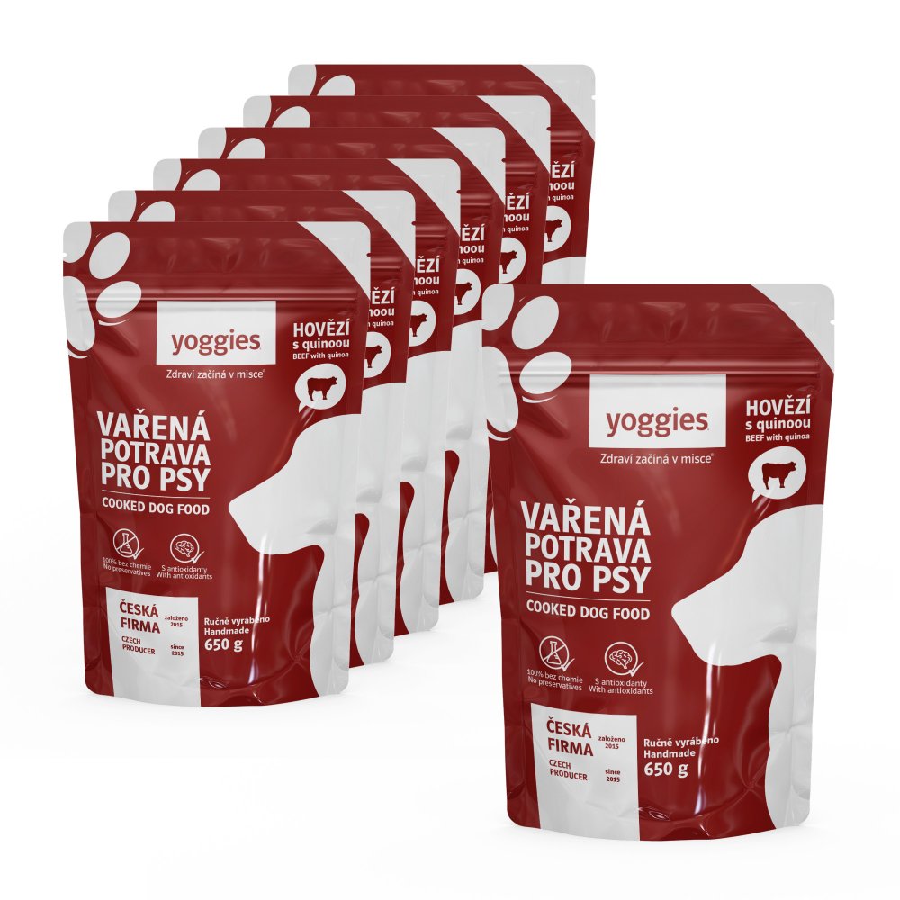 6+1 gratis (7x 650g) STORFE med quinoa (kokt fullfôr YOGGIES)