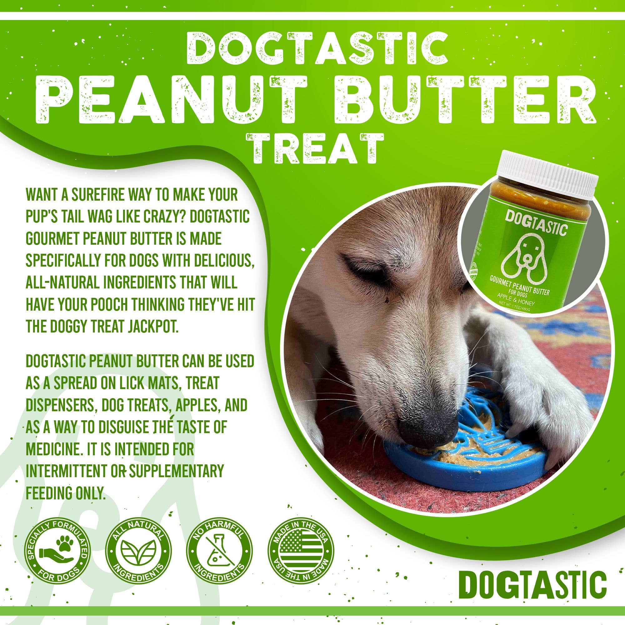 Dogtastic Gourmet peanøttsmør - GRESSKAR