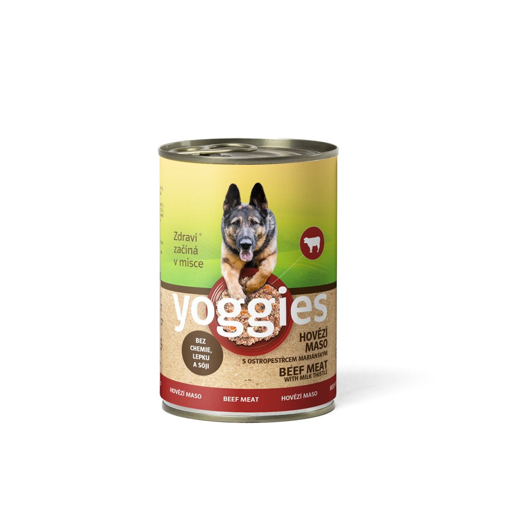 Monoprotein STORFEKJØTT med mariatistel - våtfôr YOGGIES hund