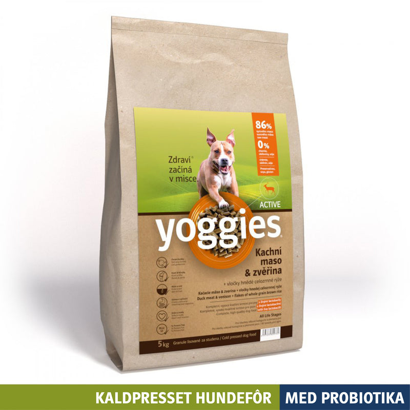 5 kg ACTIVE – AND & VILT med probiotika - kaldpresset hundefôr YOGGIES